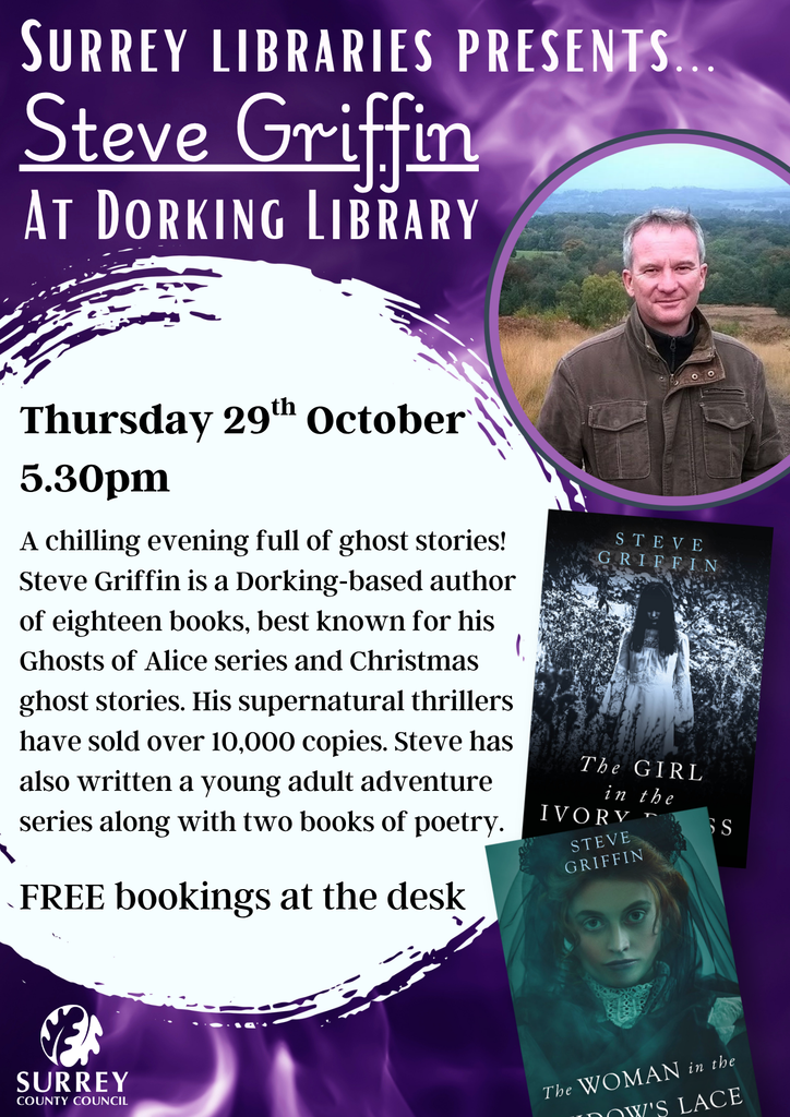 Steve Griffin Ghost Story Author Event at Dorking Library on Thursday 29th October 2026